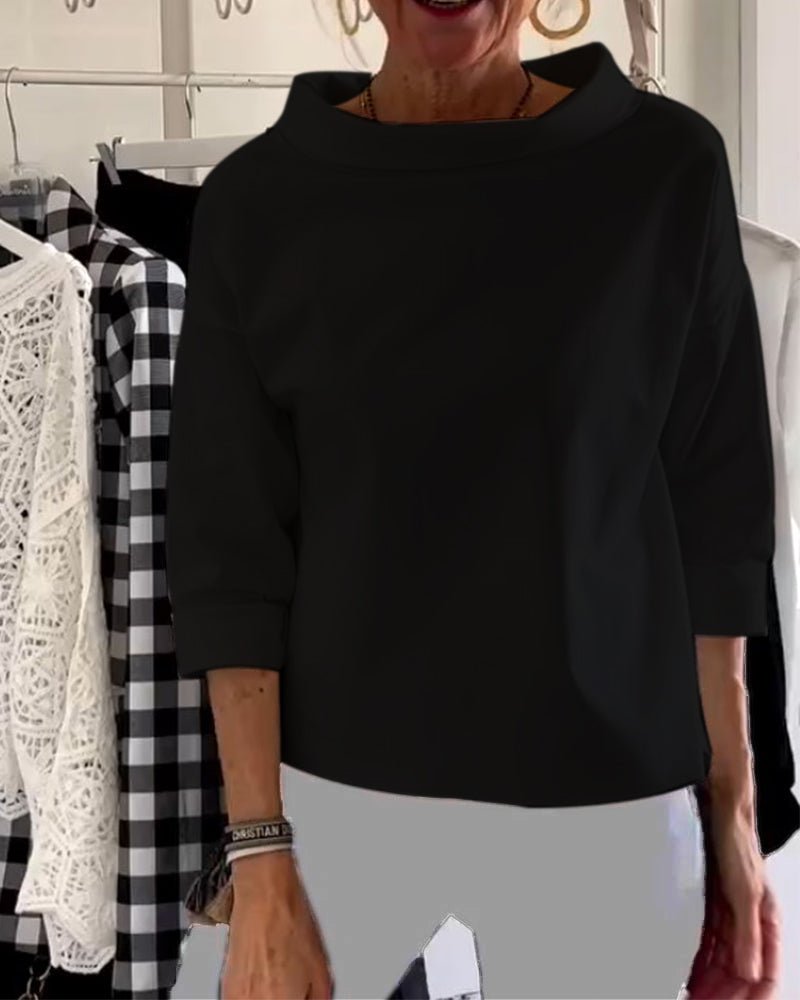 Soril | Long - sleeved women's top with waterfall neckline | Casual - Nalani - Fashion Clothing and Decor