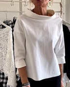 Soril | Long - sleeved women's top with waterfall neckline | Casual - Nalani - Fashion Clothing and Decor