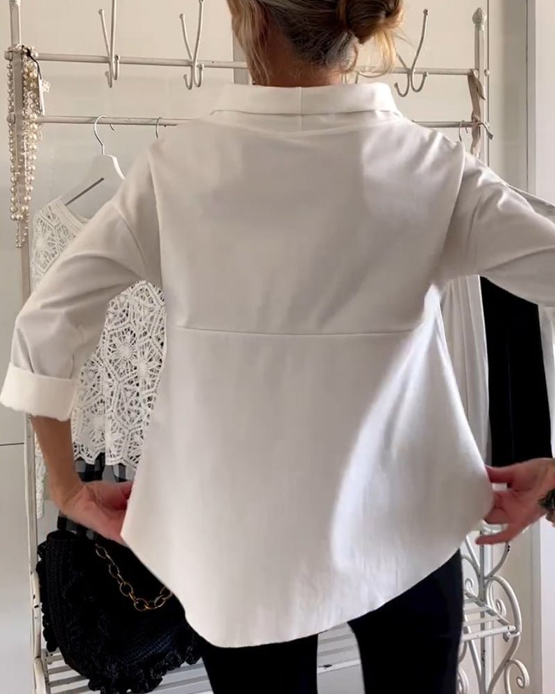 Soril | Long - sleeved women's top with waterfall neckline | Casual - Nalani - Fashion Clothing and Decor