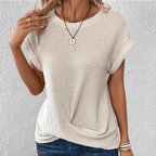 Soril | Tummy Tucking Waffle - knit top - Nalani - Fashion Clothing and Decor
