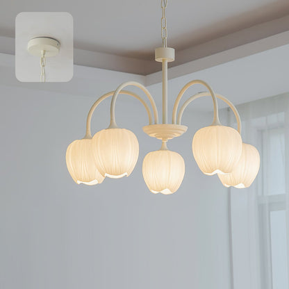 Spring Matcha Tulip Chandelier With White Glass Lampshade - Nalani - UK Fashion Clothing and Decor