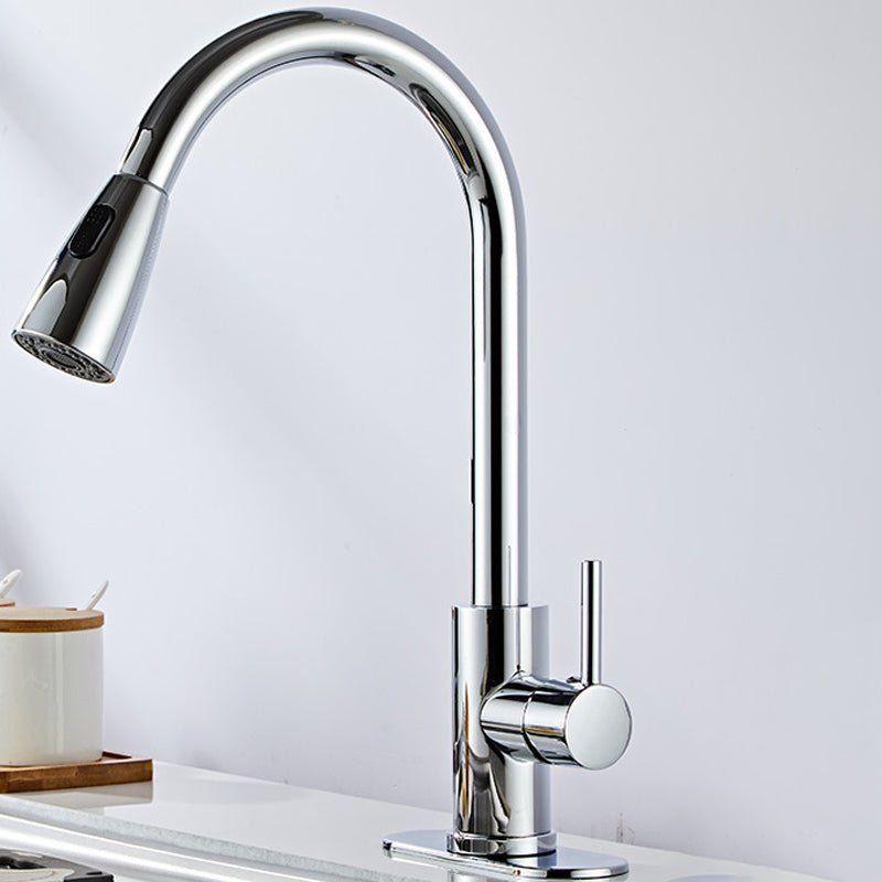 Stainless Steel Bridge Faucet With Pull Down Sprayer - Nalani - UK Fashion Clothing and Decor