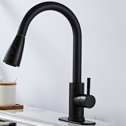 Stainless Steel Bridge Faucet With Pull Down Sprayer - Nalani - UK Fashion Clothing and Decor