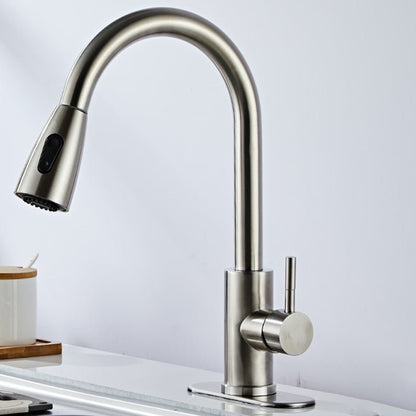 Stainless Steel Bridge Faucet With Pull Down Sprayer - Nalani - UK Fashion Clothing and Decor