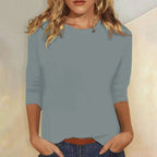 Stella | Women's Crew Neck 3/4 Sleeve Casual Everyday Top Soft Cotton - Nalani - Fashion Clothing and Decor