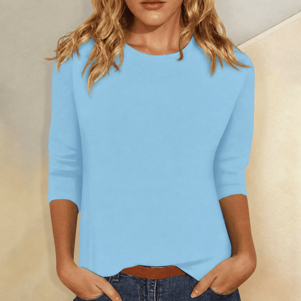 Stella | Women's Crew Neck 3/4 Sleeve Casual Everyday Top Soft Cotton - Nalani - Fashion Clothing and Decor