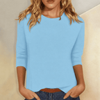 Stella | Women's Crew Neck 3/4 Sleeve Casual Everyday Top Soft Cotton - Nalani - Fashion Clothing and Decor