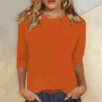 Stella | Women's Crew Neck 3/4 Sleeve Casual Everyday Top Soft Cotton - Nalani - Fashion Clothing and Decor