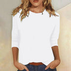 Stella | Women's Crew Neck 3/4 Sleeve Casual Everyday Top Soft Cotton - Nalani - Fashion Clothing and Decor
