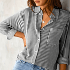 Striped Women’s Blouse – Modern Chic Office & Casual Top - Nalani - Fashion Clothing and Decor