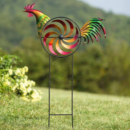 Stunning Iridescent Wind Spinner Rooster Garden Decor - Nalani - UK Fashion Clothing and Decor