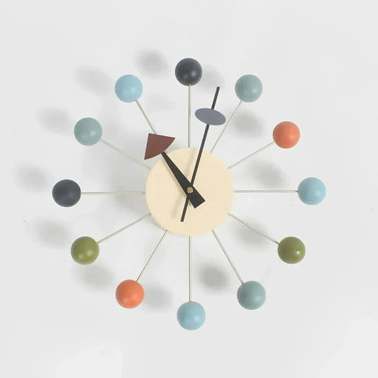 Sunburst Wall Clock 32cm Round Modern Design With Silent Quartz - Nalani - UK Fashion Clothing and Decor