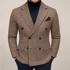 Tailored Double Breasted Checked Blazer For Smart Casual Attire - Nalani - UK Fashion Clothing and Decor