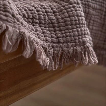 Tassel Cotton Blanket for Cozy Bed and Sofa Comfort - Nalani - UK Fashion Clothing and Decor