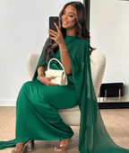 Tayma – Draped Sleeve Abaya In Rich Plum Hue With Cape Sleeves - Nalani - Fashion Clothing and Decor
