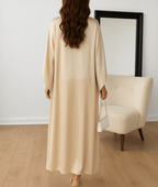 Tayma – Draped Sleeve Abaya In Rich Plum Hue With Cape Sleeves - Nalani - Fashion Clothing and Decor