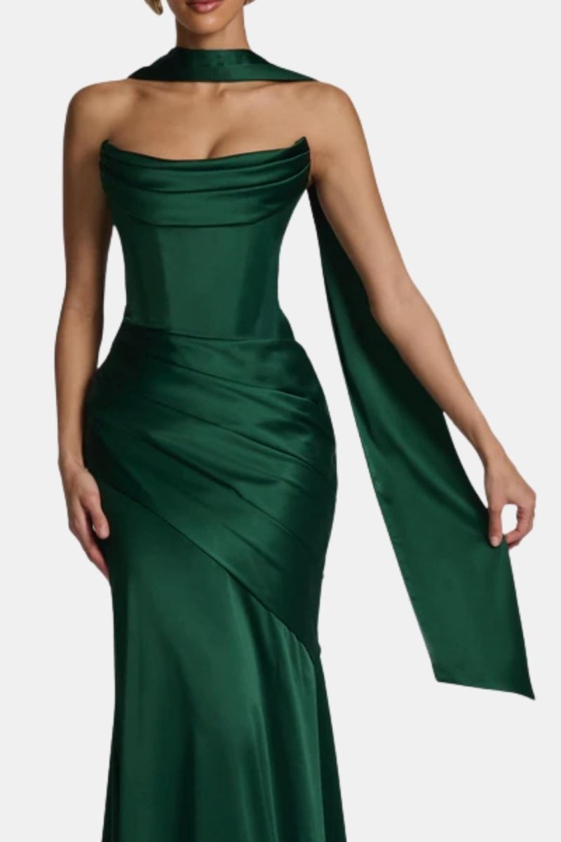 Theya Elegant Satin Scarf For Timeless Draped Look Everyday Style - Nalani - Fashion Clothing and Decor
