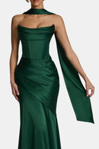 Theya Elegant Satin Scarf For Timeless Draped Look Everyday Style - Nalani - Fashion Clothing and Decor