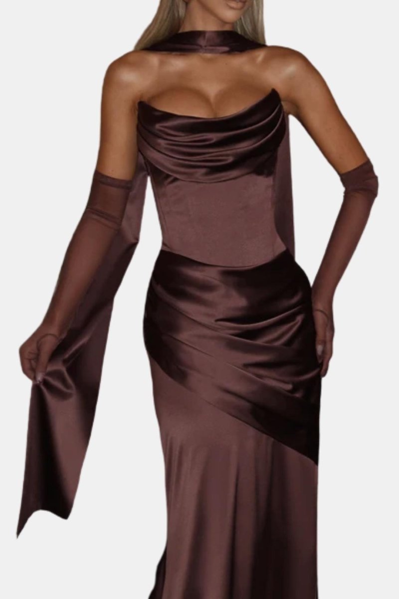 Theya Elegant Satin Scarf For Timeless Draped Look Everyday Style - Nalani - Fashion Clothing and Decor