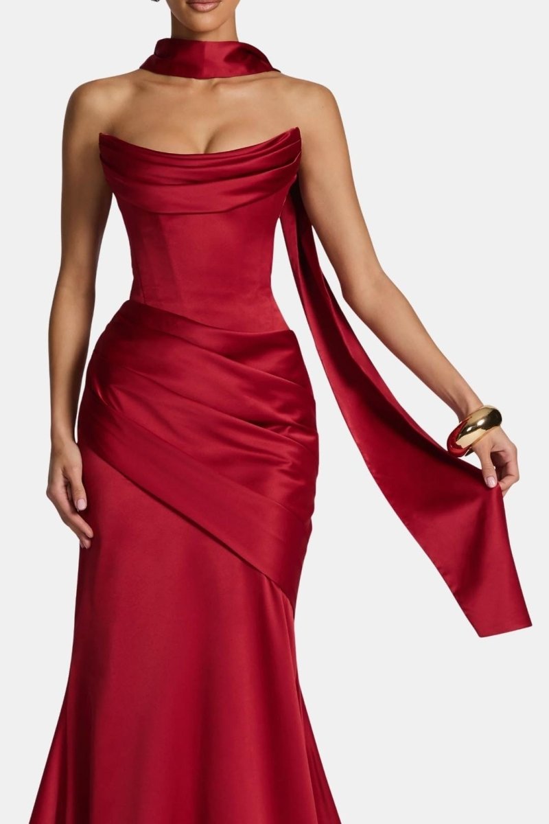Theya Elegant Satin Scarf For Timeless Draped Look Everyday Style - Nalani - Fashion Clothing and Decor
