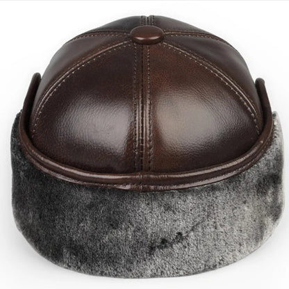 Thick Leather Winter Bomber Hat With Velvet Ear Flaps - Nalani - UK Fashion Clothing and Decor