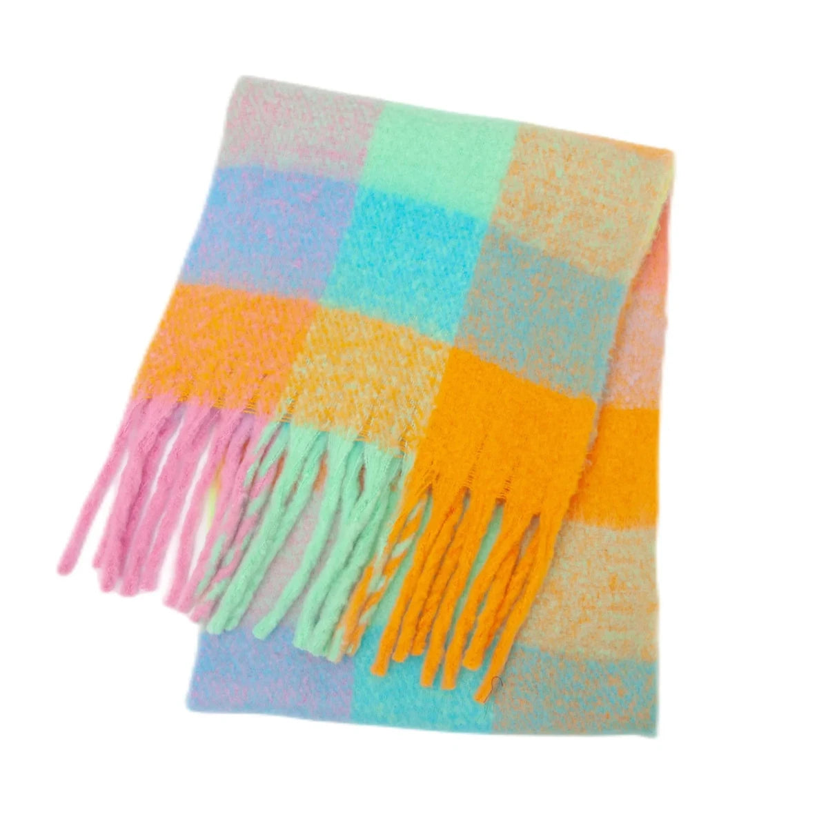Thick Warm Cashmere Rainbow Scarf For Cozy Winter Days - Nalani - UK Fashion Clothing and Decor