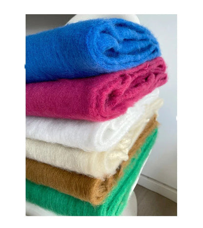 Thick Warm Cashmere Scarf With Long Fringes For Winter - Nalani - UK Fashion Clothing and Decor