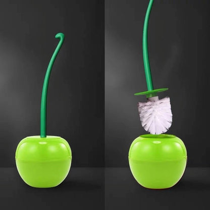 Toilet Brush And Holder Set With Modern Cherry Finish - Nalani - UK Fashion Clothing and Decor