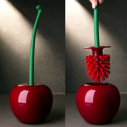 Toilet Brush And Holder Set With Modern Cherry Finish - Nalani - UK Fashion Clothing and Decor
