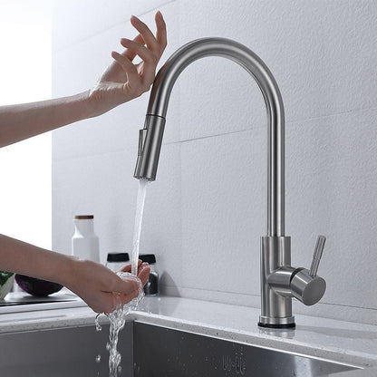 Touch Sensor Kitchen Faucet With Pull Down Sprayer High Arc - Nalani - UK Fashion Clothing and Decor