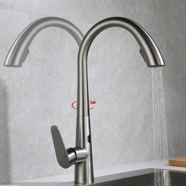 Touchless Gooseneck Kitchen Faucet With Pull Down Sprayer - Nalani - UK Fashion Clothing and Decor