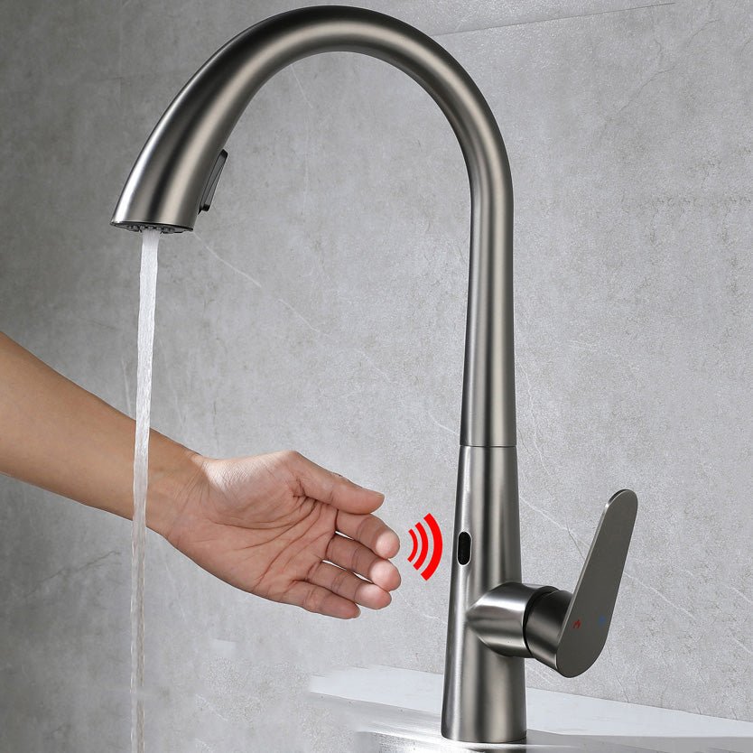 Touchless Gooseneck Kitchen Faucet With Pull Down Sprayer - Nalani - UK Fashion Clothing and Decor