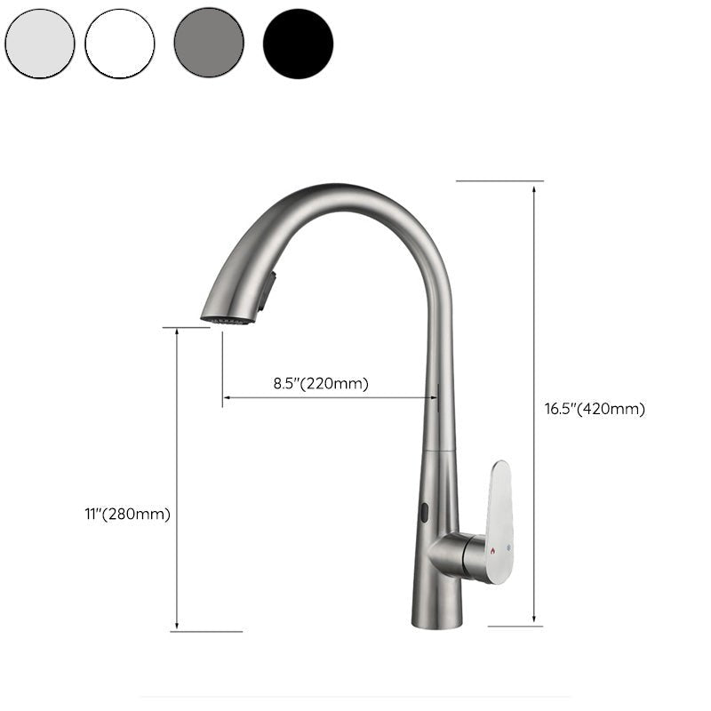 Touchless Gooseneck Kitchen Faucet With Pull Down Sprayer - Nalani - UK Fashion Clothing and Decor