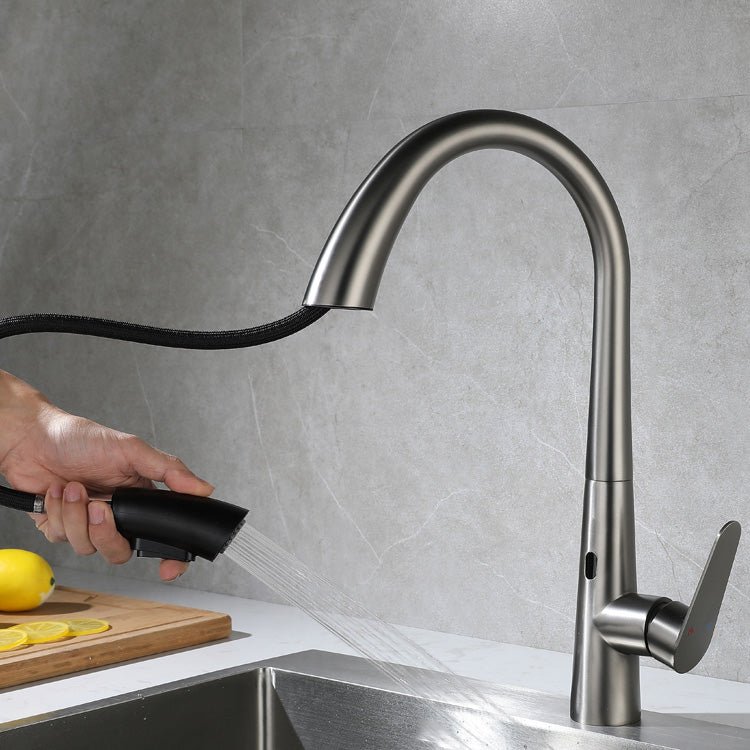 Touchless Gooseneck Kitchen Faucet With Pull Down Sprayer - Nalani - UK Fashion Clothing and Decor