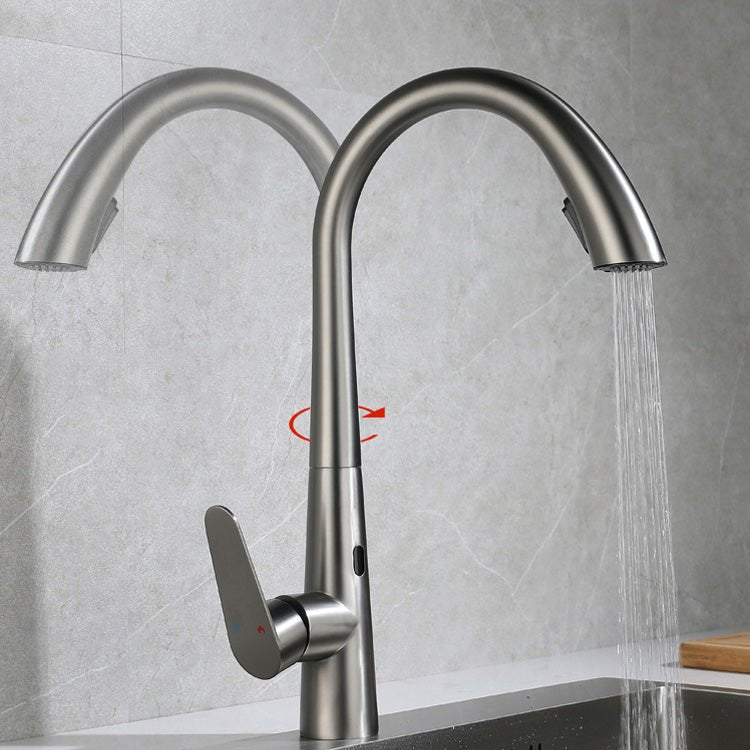Touchless Gooseneck Kitchen Faucet With Pull Down Sprayer - Nalani - UK Fashion Clothing and Decor