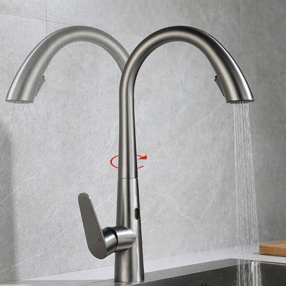 Touchless Gooseneck Kitchen Faucet With Pull Down Sprayer - Nalani - UK Fashion Clothing and Decor