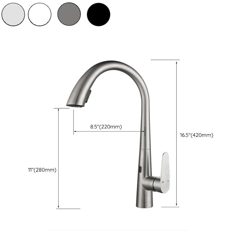 Touchless Gooseneck Kitchen Faucet With Pull Down Sprayer - Nalani - UK Fashion Clothing and Decor