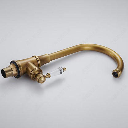 Traditional 1 - Hole Gooseneck Kitchen Faucet Spout Swivel - Nalani - UK Fashion Clothing and Decor