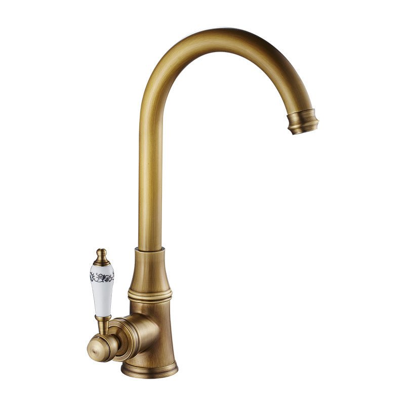 Traditional 1 - Hole Gooseneck Kitchen Faucet Spout Swivel - Nalani - UK Fashion Clothing and Decor