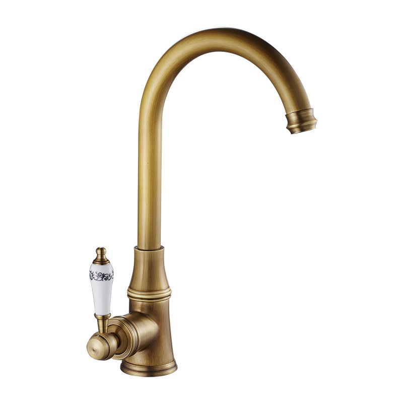 Traditional 1 - Hole Gooseneck Kitchen Faucet Spout Swivel - Nalani - UK Fashion Clothing and Decor
