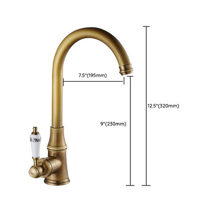 Traditional 1 - Hole Gooseneck Kitchen Faucet Spout Swivel - Nalani - UK Fashion Clothing and Decor