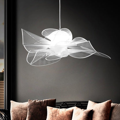 Tulle Like Floral Chandelier LED Cafe Pendant Light White - Nalani - UK Fashion Clothing and Decor