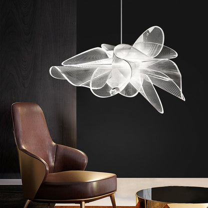 Tulle Like Floral Chandelier LED Cafe Pendant Light White - Nalani - UK Fashion Clothing and Decor