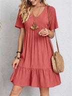 Tummy - Control Retro V - Neck Midi Dress - Nalani - Fashion Clothing and Decor