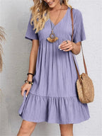 Tummy - Control Retro V - Neck Midi Dress - Nalani - Fashion Clothing and Decor