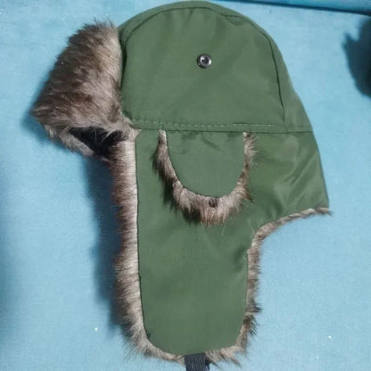 Unisex Winter Ushanka Bomber Hat With Faux Fur Earflaps - Nalani - UK Fashion Clothing and Decor