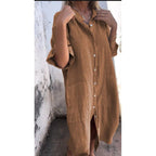 Valerie | Boho Shirt Dress Relaxed Fit With Breathable Draped Shape - Nalani - Fashion Clothing and Decor