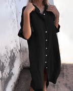 Valerie | Boho Shirt Dress Relaxed Fit With Breathable Draped Shape - Nalani - Fashion Clothing and Decor