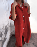 Valerie | Boho Shirt Dress Relaxed Fit With Breathable Draped Shape - Nalani - Fashion Clothing and Decor