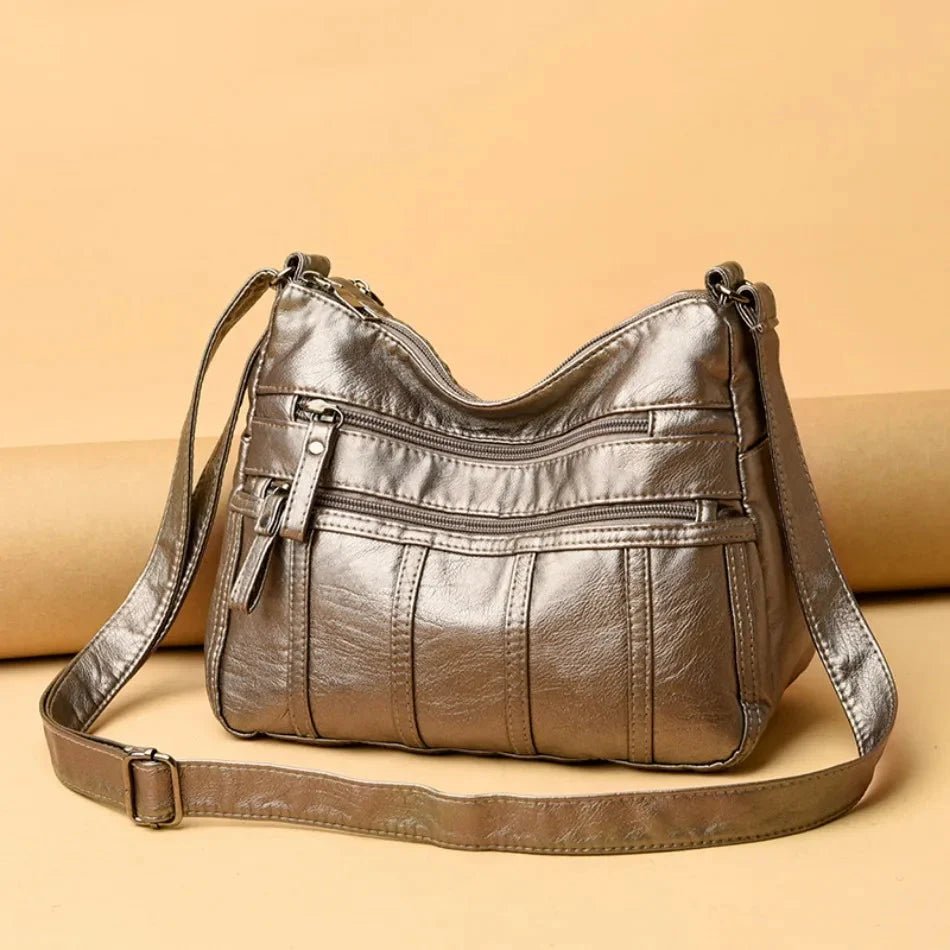Vegan Leather Crossbody Bag For Everyday Use With Pockets - Nalani - UK Fashion Clothing and Decor